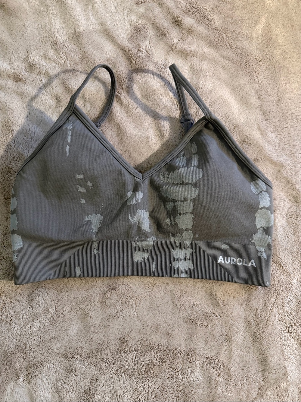 Aurola Gray Camouflage Sports Bra